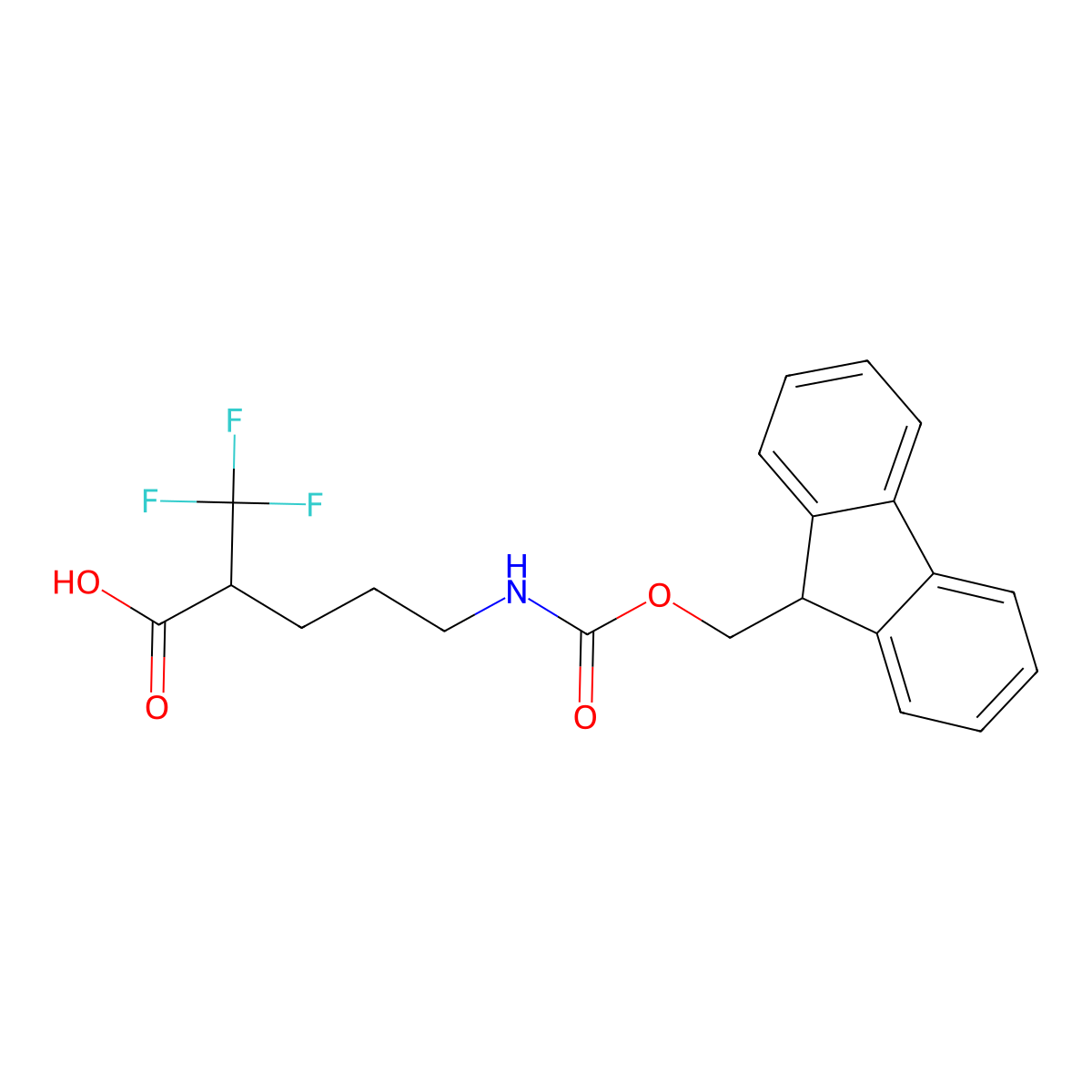 5-({[(9H-fluoren-9-yl)methoxy]carbonyl}amino)-2-(trifluoromethyl)pentanoic acid molecular structure, CAS 2355181-80-3