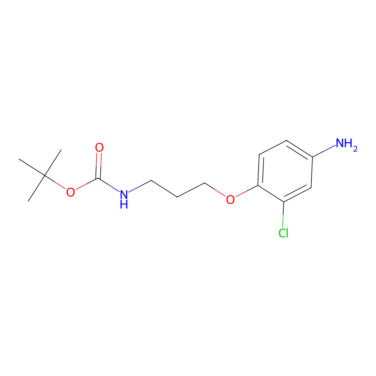 Tert-butyl (3-(4-amino-2-chlorophenoxy)propyl)carbamate molecular structure, CAS 2355188-51-9