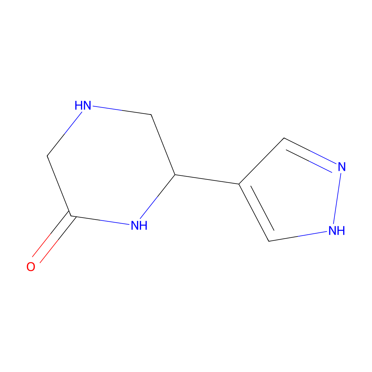 6-(1H-Pyrazol-4-yl)piperazin-2-one molecular structure, CAS 2355199-00-5