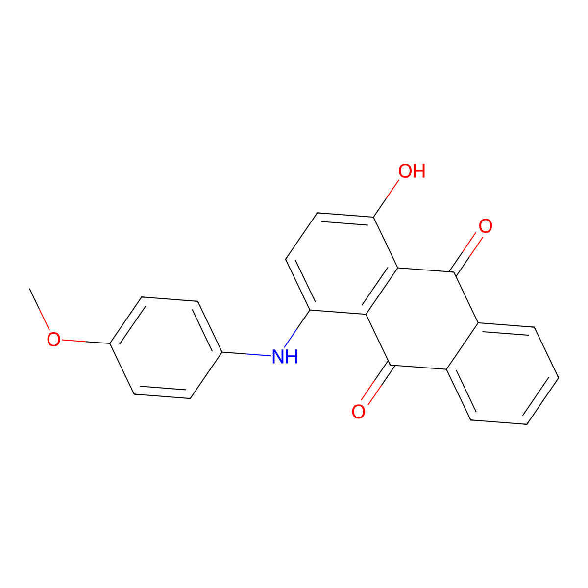 1-Hydroxy-4-[(4-methoxyphenyl)amino]-9,10-anthracenedione molecular structure, CAS 23552-76-3
