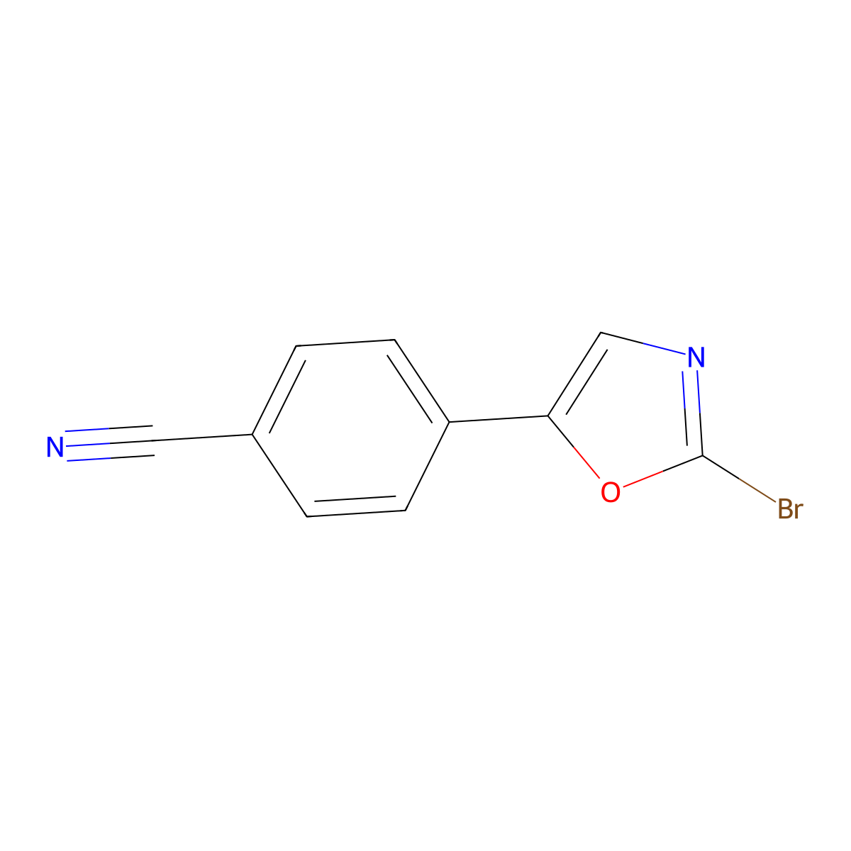 4-(2-Bromooxazol-5-yl)benzonitrile molecular structure, CAS 2355211-58-2