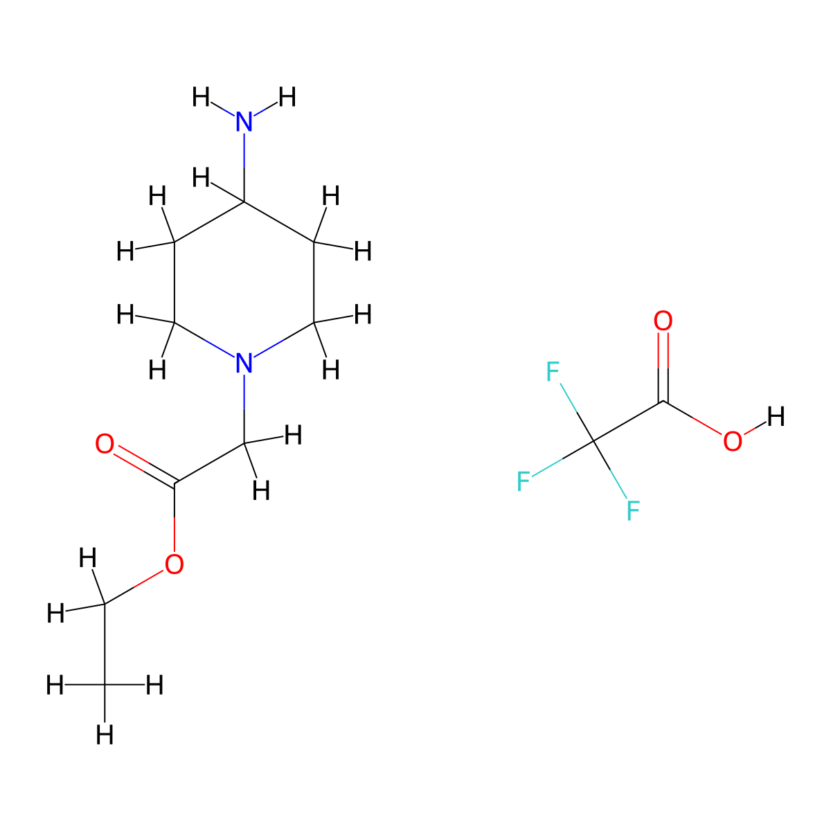 Ethyl 2-(4-aminopiperidin-1-yl)acetate; trifluoroacetic acid molecular structure, CAS 2355215-90-4
