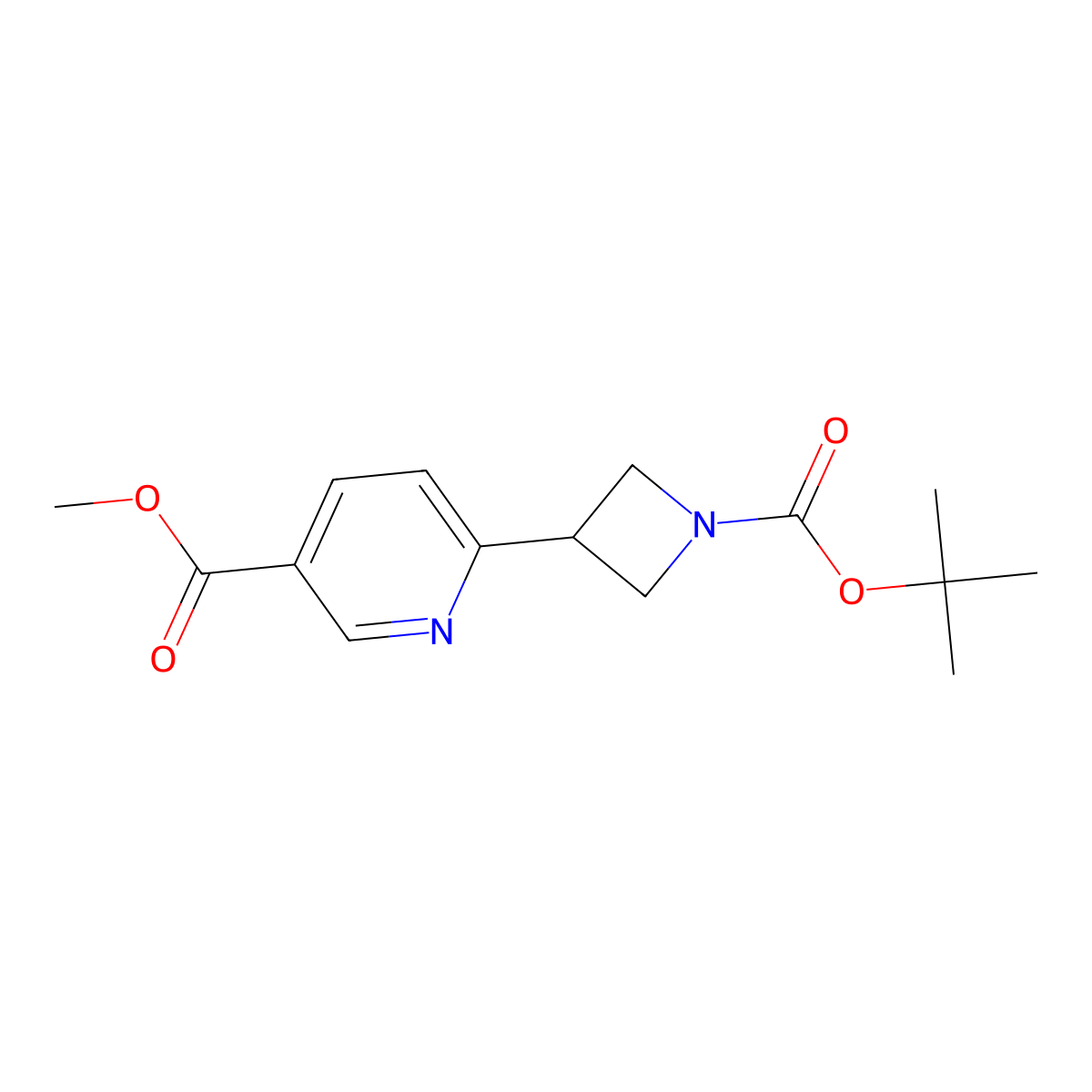 Methyl 6-{1-[(tert-butoxy)carbonyl]azetidin-3-yl}pyridine-3-carboxylate molecular structure, CAS 2355216-25-8