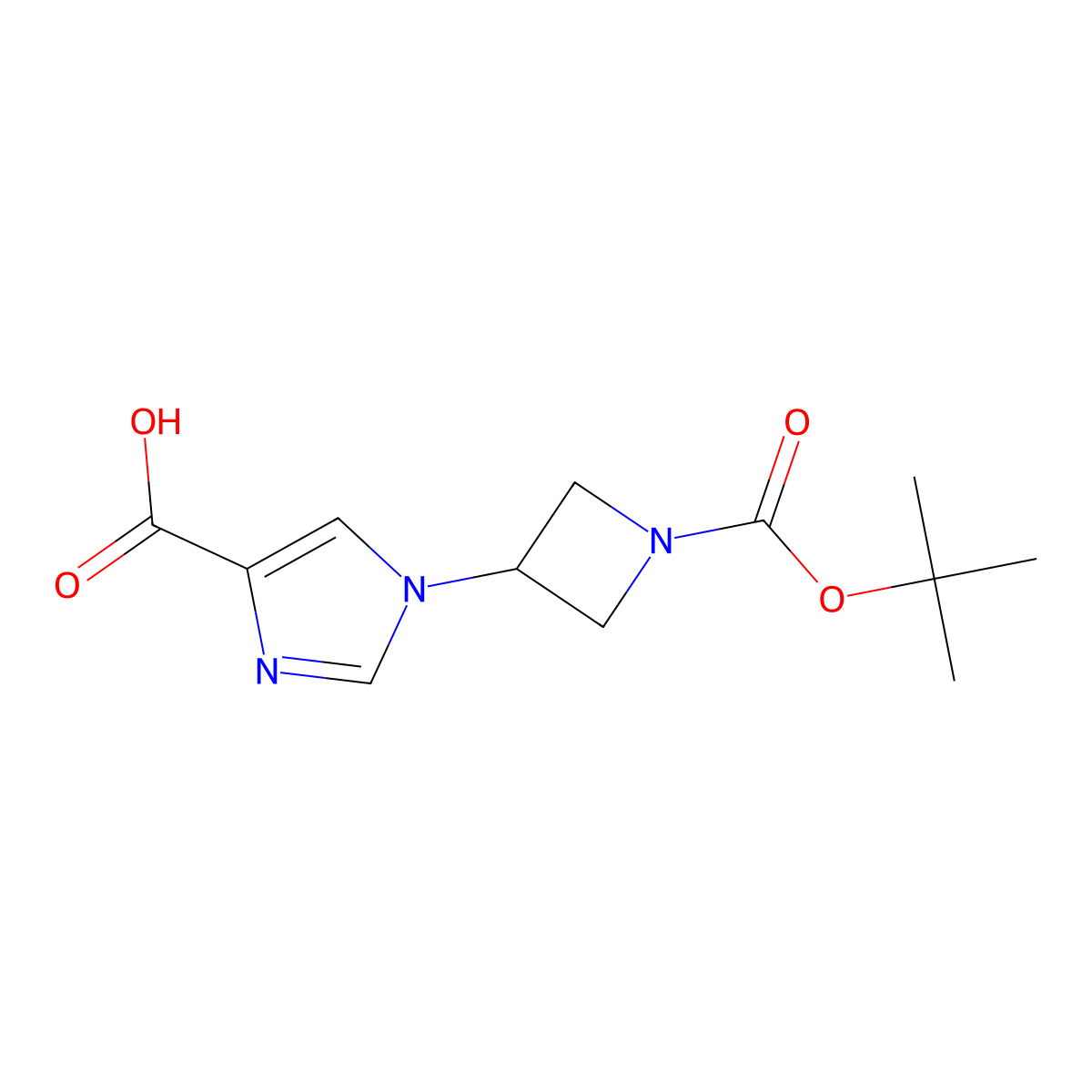 1-{1-[(tert-butoxy)carbonyl]azetidin-3-yl}-1H-imidazole-4-carboxylic acid molecular structure, CAS 2355216-60-1