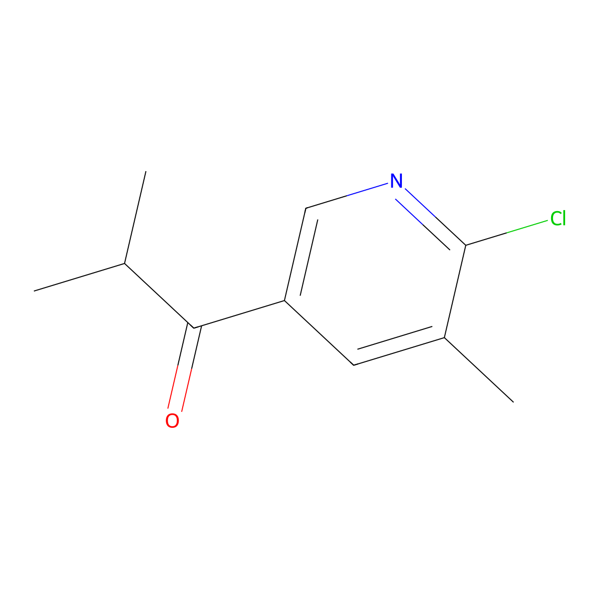 1-(6-Chloro-5-methyl-3-pyridinyl)-2-methyl-1-propanone molecular structure, CAS 2355223-68-4