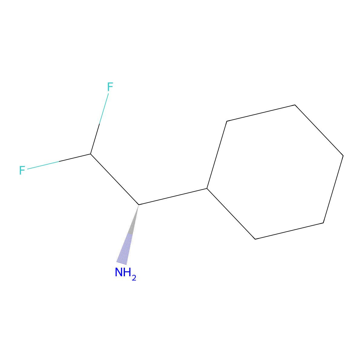 (1S)-1-cyclohexyl-2,2-difluoroethan-1-amine molecular structure, CAS 2355225-20-4