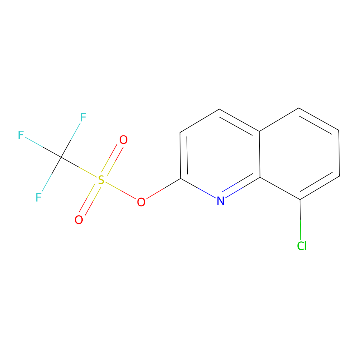 8-Chloroquinolin-2-yl trifluoromethanesulfonate molecular structure, CAS 2355225-54-4