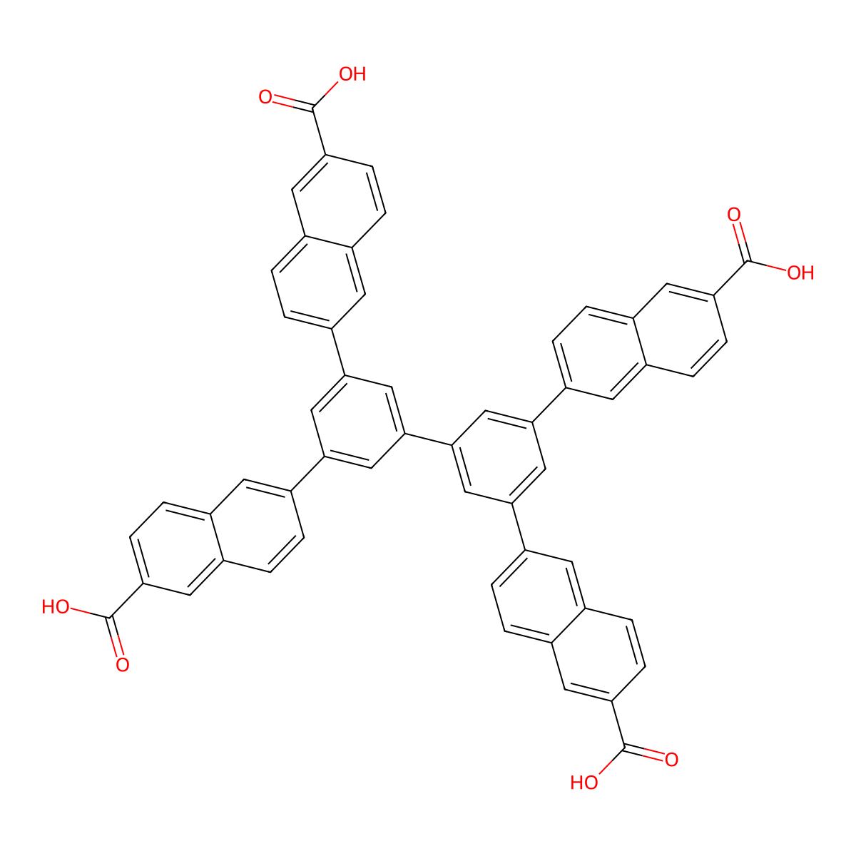 6,6',6'',6'''-([1,1'-Biphenyl]-3,3',5,5'-tetrayl)tetrakis(2-naphthoic acid) molecular structure, CAS 2355235-50-4