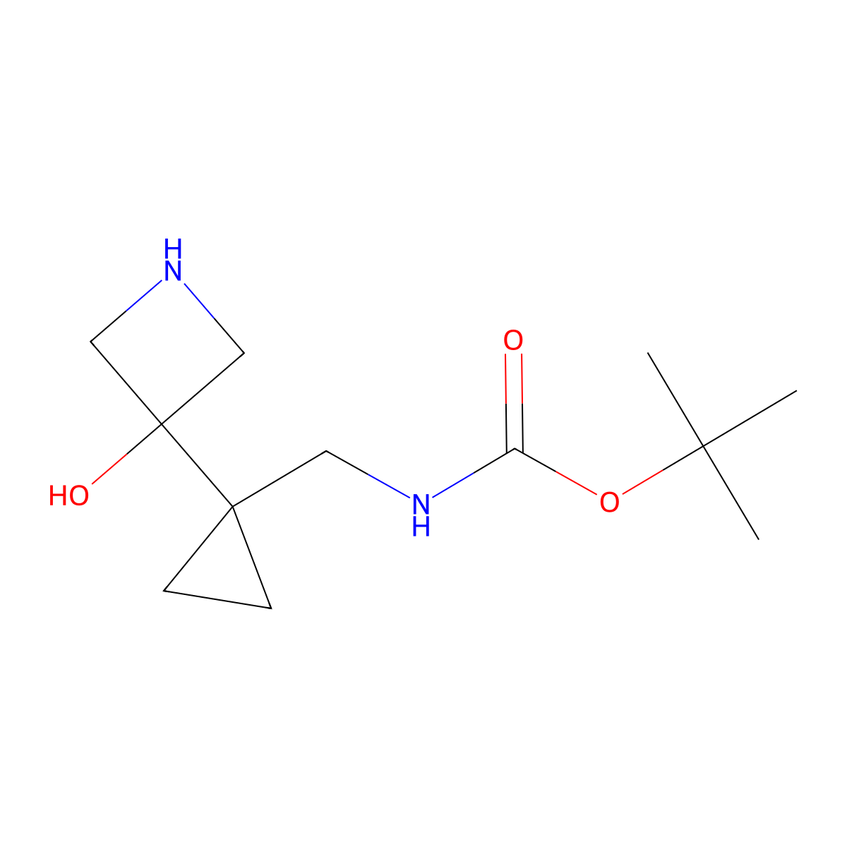 tert-butyl N-{[1-(3-hydroxyazetidin-3-yl)cyclopropyl]methyl}carbamate molecular structure, CAS 2355333-05-8