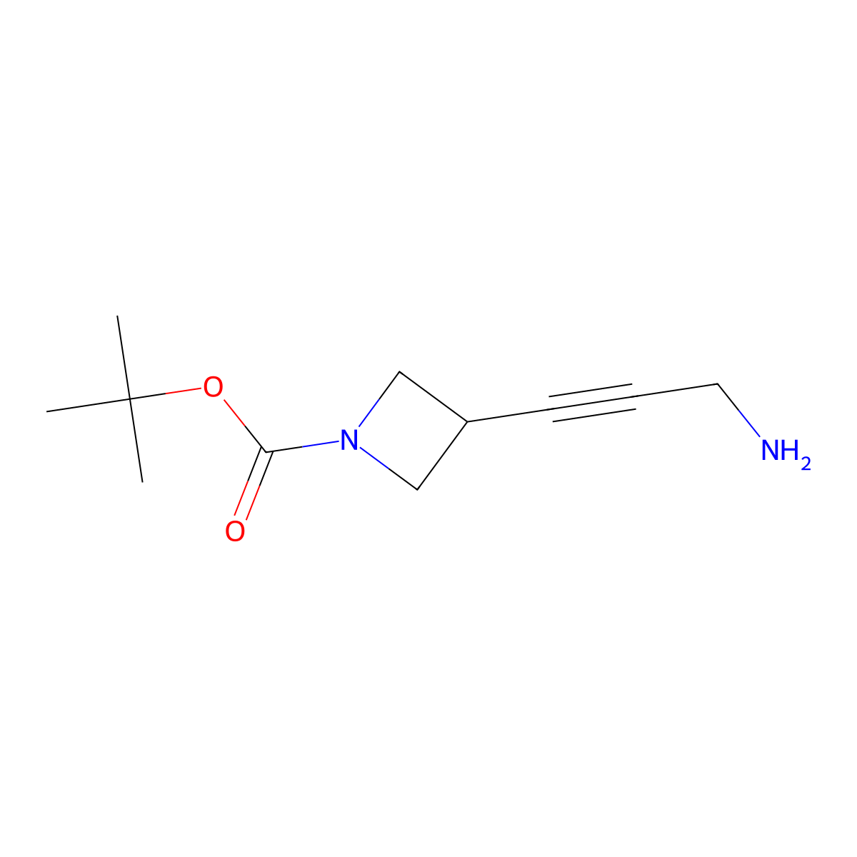 Tert-butyl 3-(3-aminoprop-1-yn-1-yl)azetidine-1-carboxylate molecular structure, CAS 2355374-11-5
