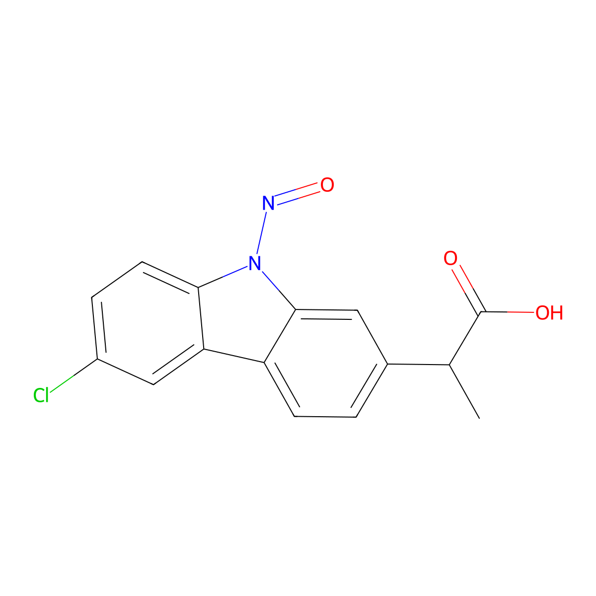 2-(6-Chloro-9-nitrosocarbazol-2-yl)propanoic acid molecular structure, CAS 2355377-45-4