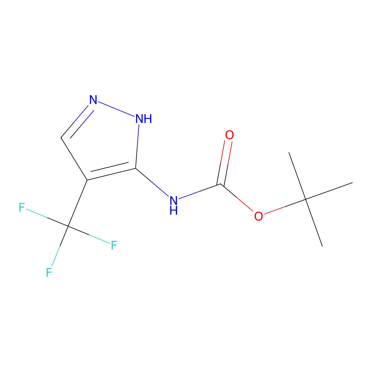 (4-Trifluoromethyl-2H-pyrazol-3-yl)-carbamic acid tert-butyl ester molecular structure, CAS 2355385-20-3