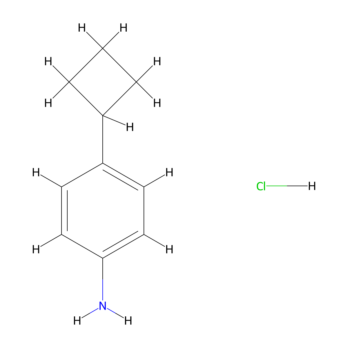 4-Cyclobutylaniline hydrochloride molecular structure, CAS 2355385-23-6