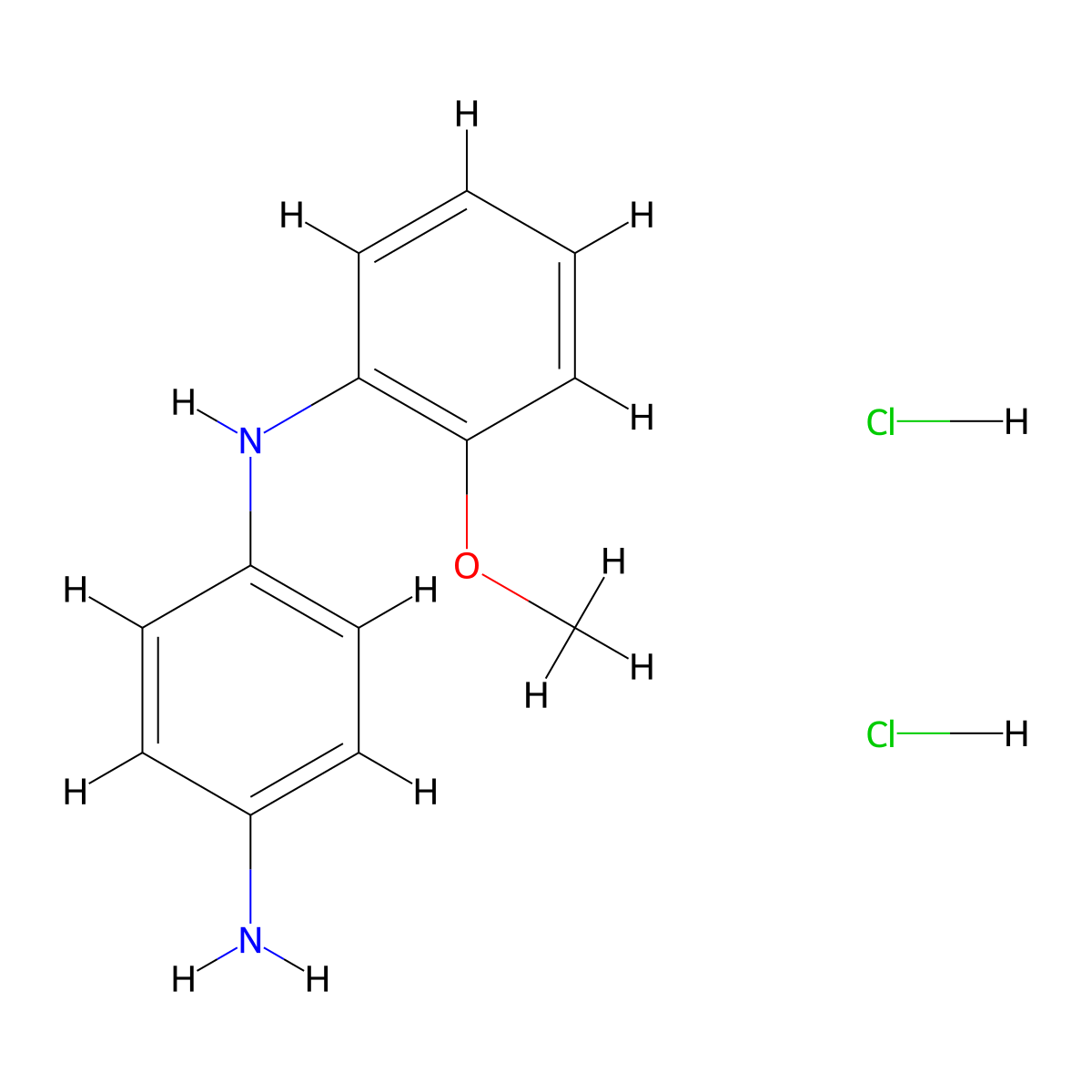 N1-(2-methoxyphenyl)benzene-1,4-diamine dihydrochloride molecular structure, CAS 2355385-27-0