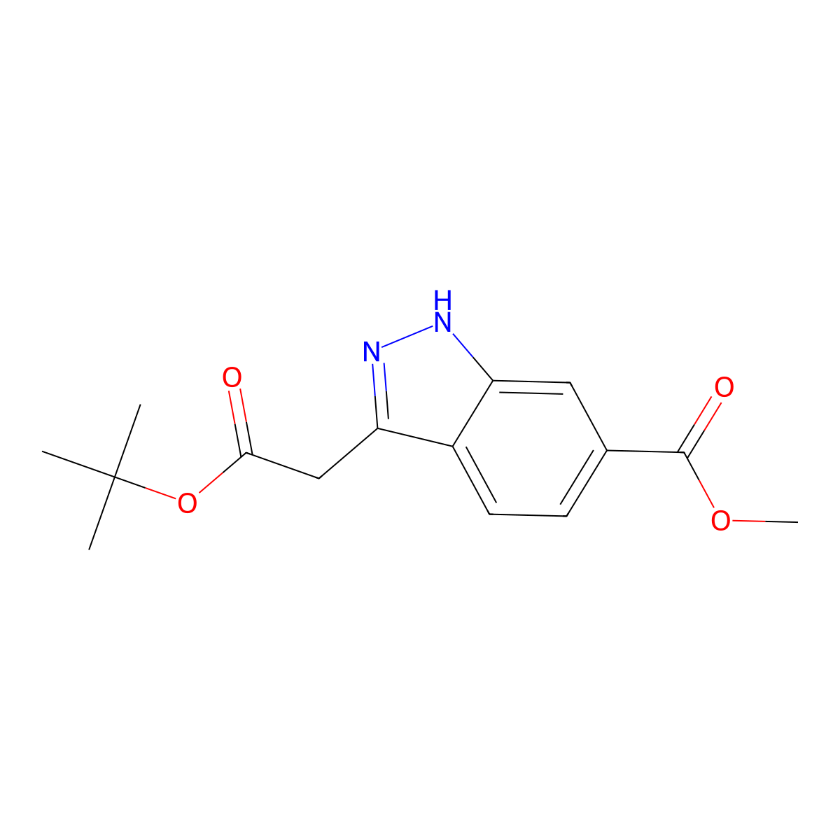3-tert-Butoxycarbonylmethyl-1H-indazole-6-carboxylic acid methyl ester molecular structure, CAS 2355385-28-1
