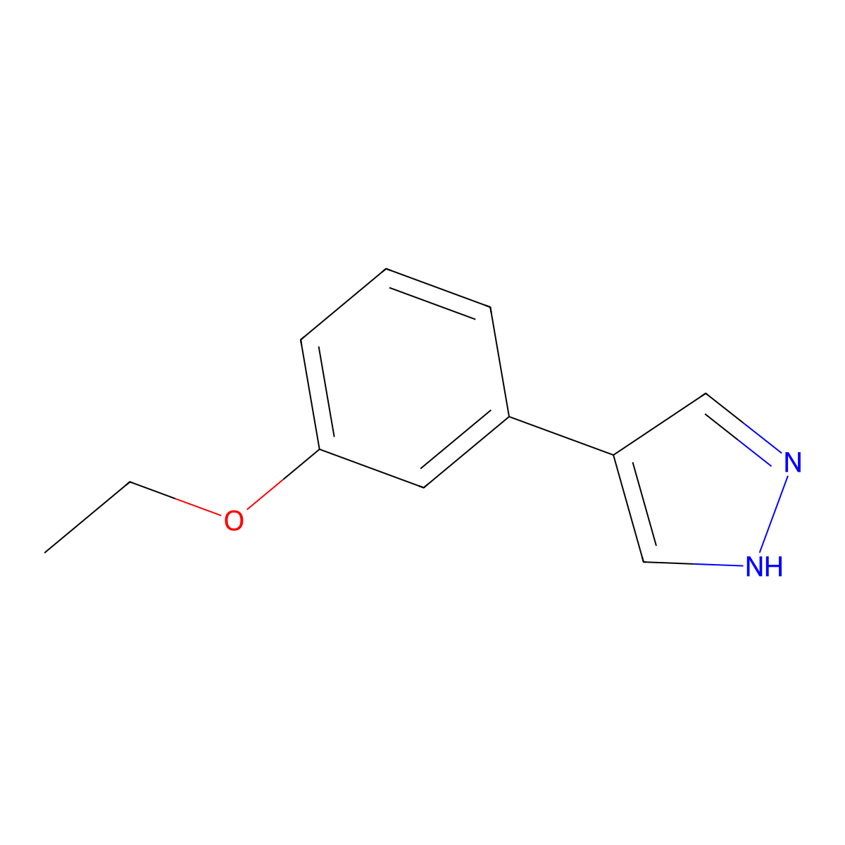 4-(3-ethoxyphenyl)-1H-pyrazole molecular structure, CAS 2355434-92-1