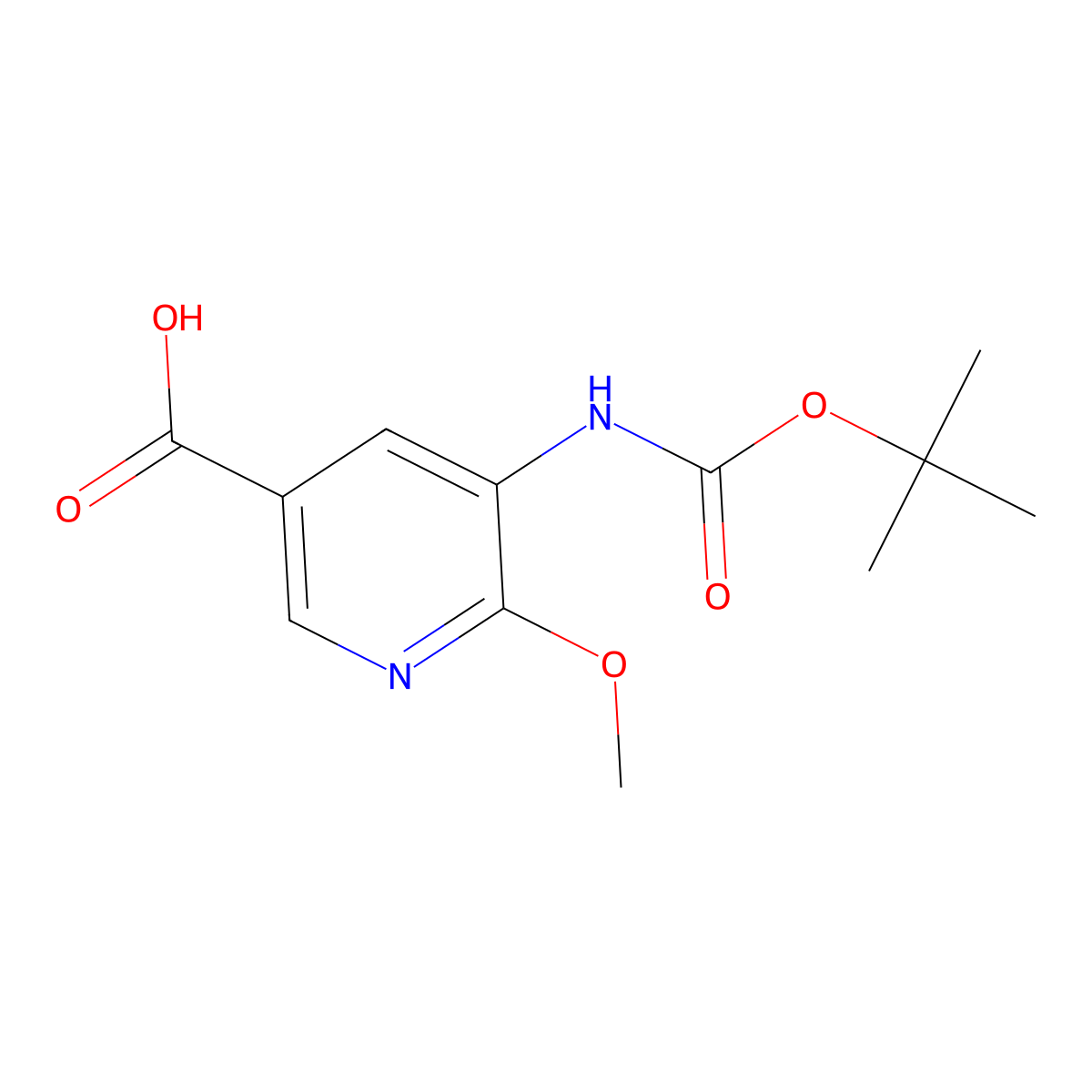 5-{[(Tert-butoxy)carbonyl]amino}-6-methoxypyridine-3-carboxylic acid molecular structure, CAS 2355475-89-5