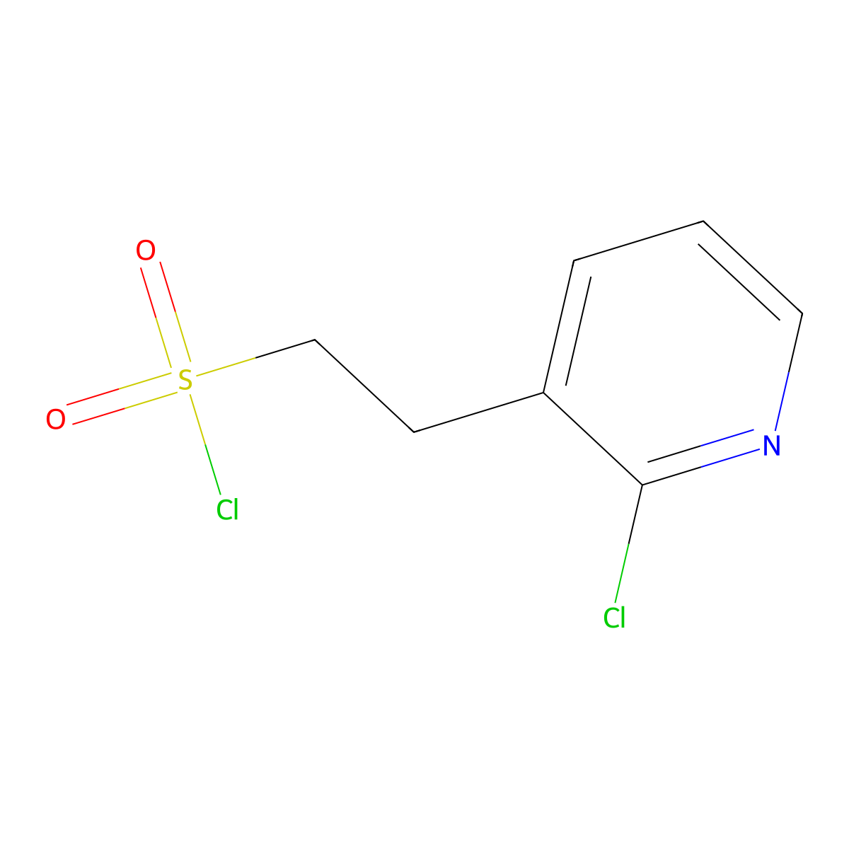 2-(2-Chloropyridin-3-yl)ethane-1-sulfonylchloride molecular structure, CAS 2355562-49-9