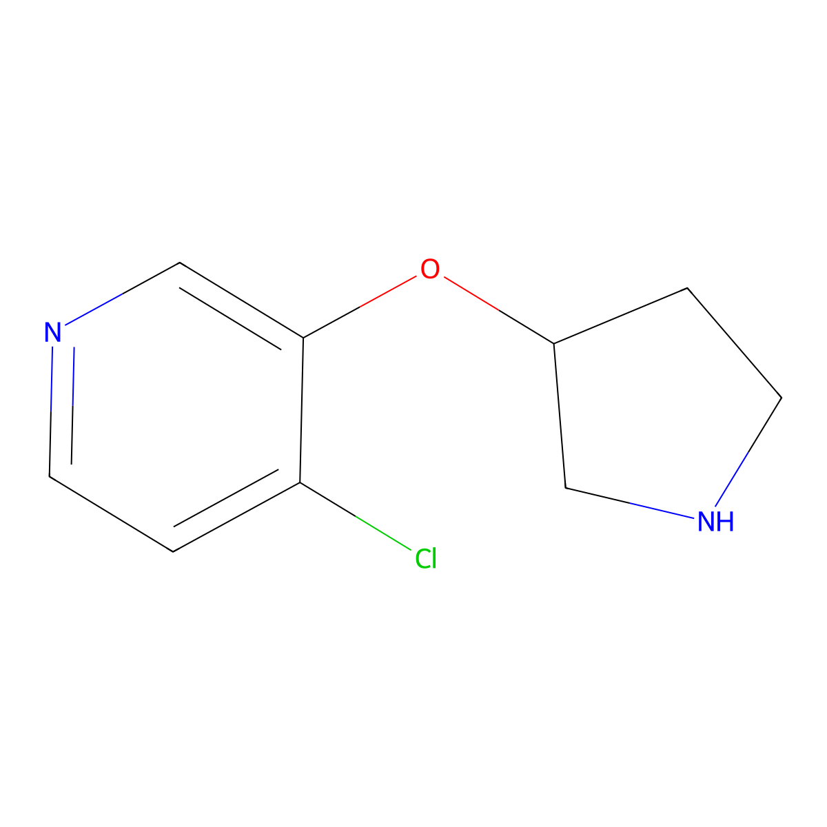 4-Chloro-3-(pyrrolidin-3-yloxy)pyridine molecular structure, CAS 2355563-98-1