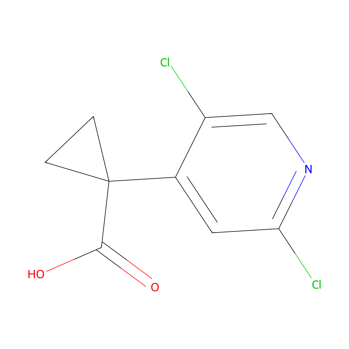 1-(2,5-Dichloro-4-pyridinyl)cyclopropane-1-carboxylic acid molecular structure, CAS 2355567-00-7