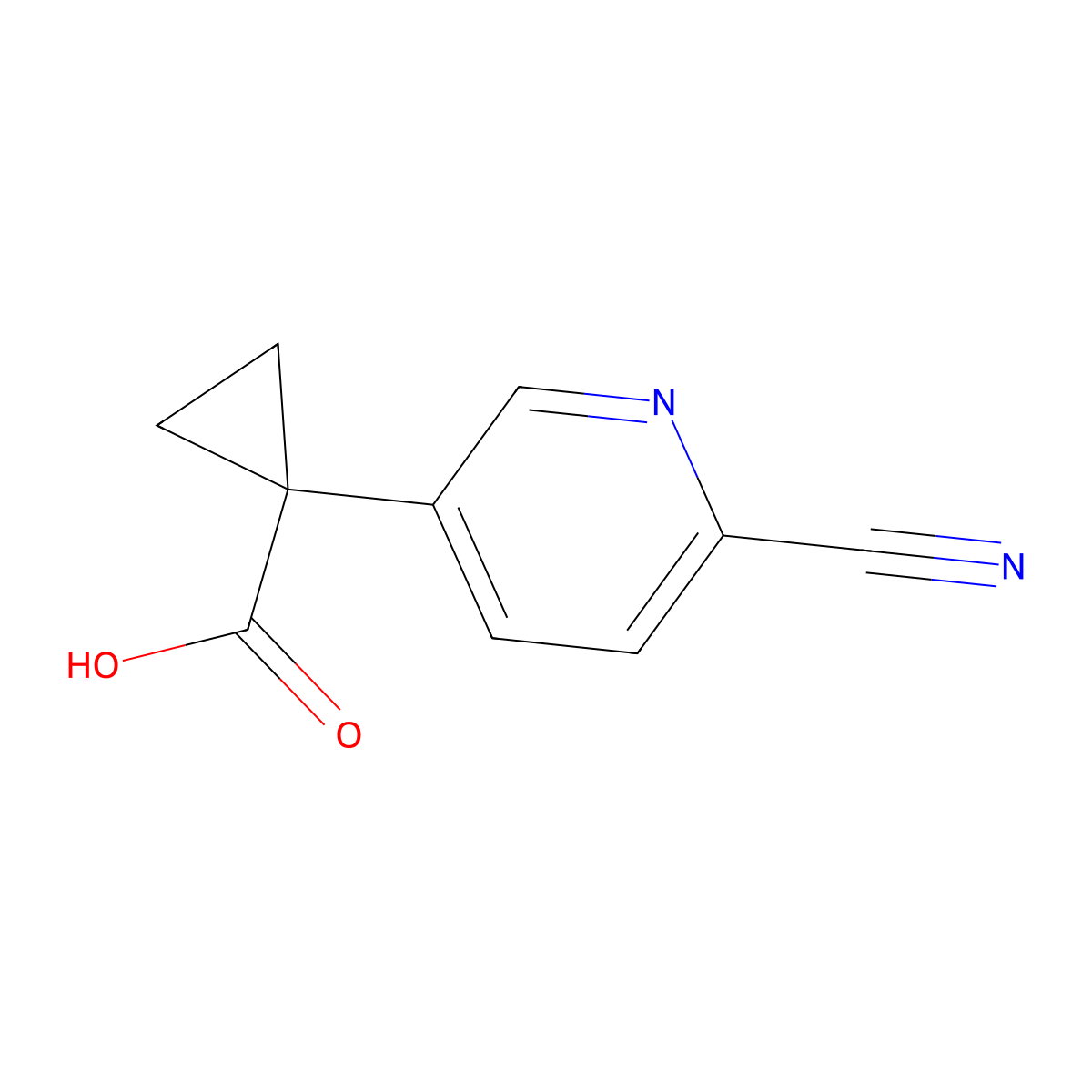 1-(6-Cyanopyridin-3-yl)cyclopropane-1-carboxylic acid molecular structure, CAS 2355576-15-5