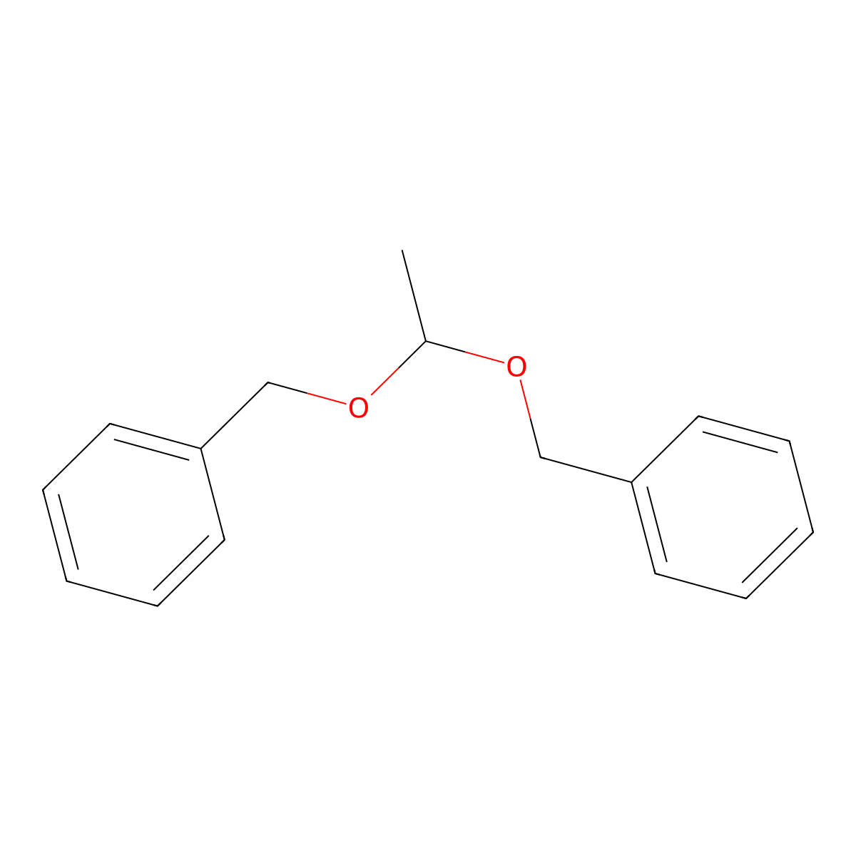 Benzene, 1,1'-(ethylidenebis(oxymethylene))bis- molecular structure, CAS 23556-90-3