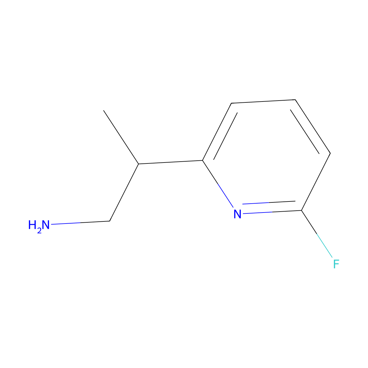 2-(6-Fluoropyridin-2-yl)propan-1-amine molecular structure, CAS 2355627-16-4