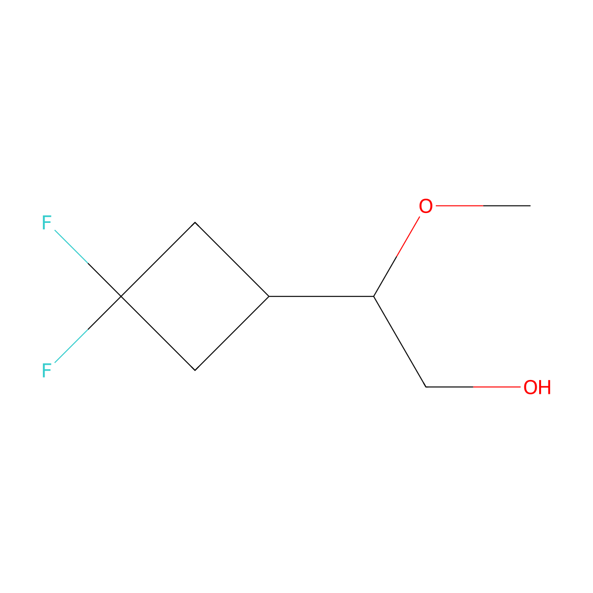 2-(3,3-Difluorocyclobutyl)-2-methoxyethan-1-ol molecular structure, CAS 2355637-06-6