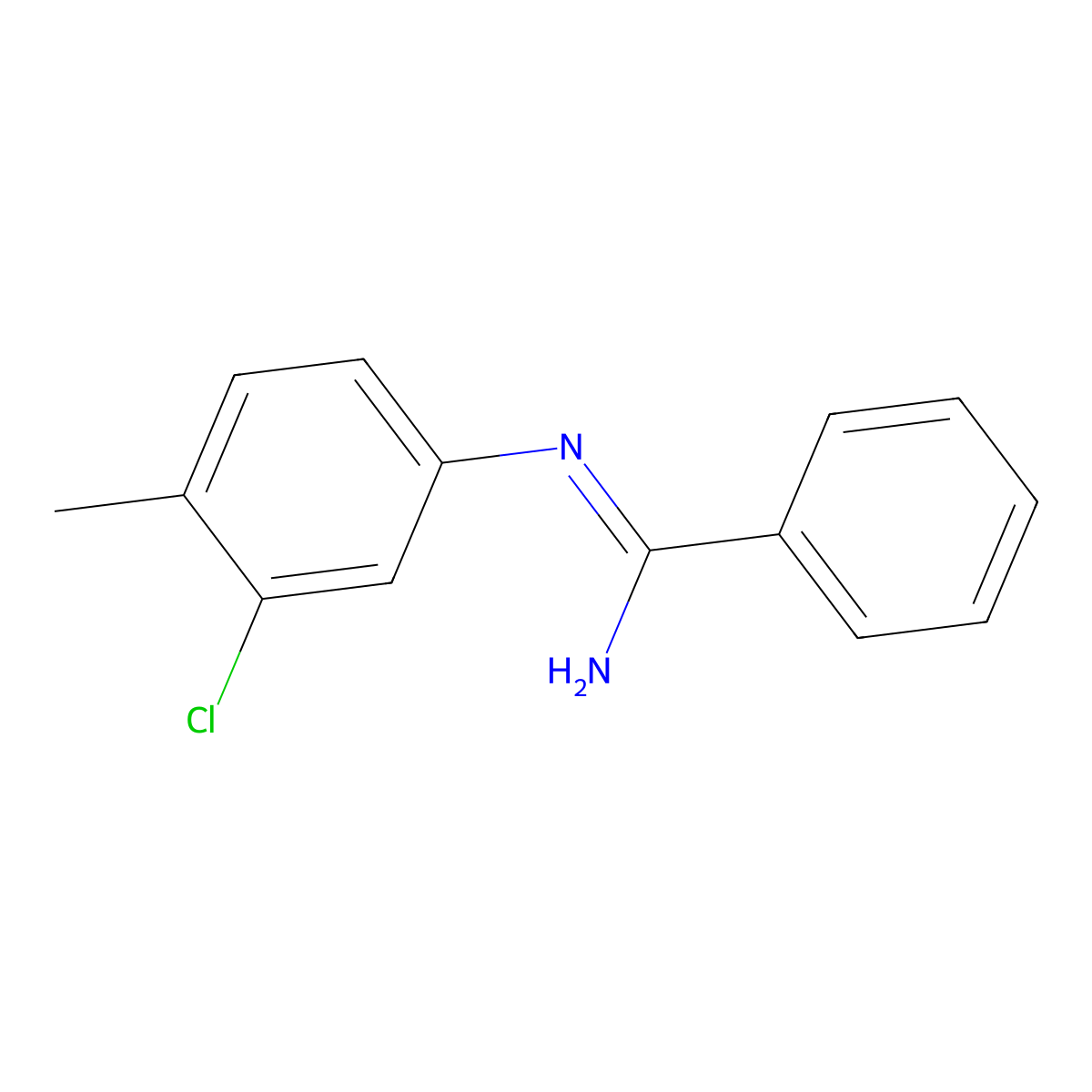 N-(3-Chloro-4-methylphenyl)benzenecarboximidamide molecular structure, CAS 23557-79-1