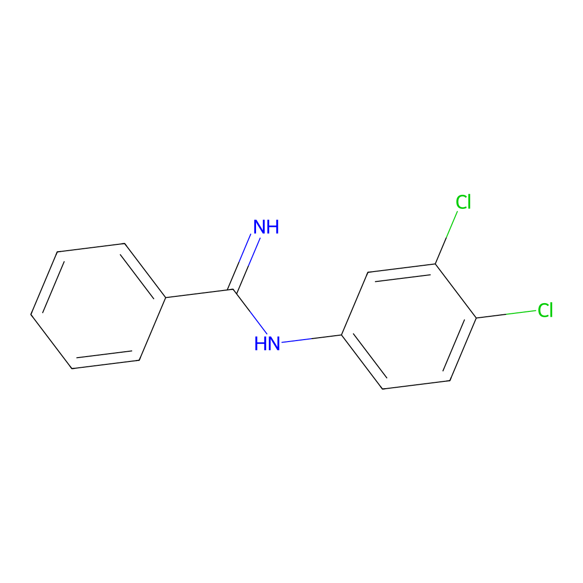 N-(3,4-Dichlorophenyl)benzenecarboximidamide molecular structure, CAS 23557-81-5