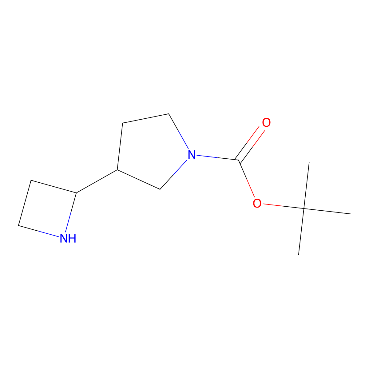 tert-Butyl 3-(azetidin-2-yl)pyrrolidine-1-carboxylate molecular structure, CAS 2355707-09-2