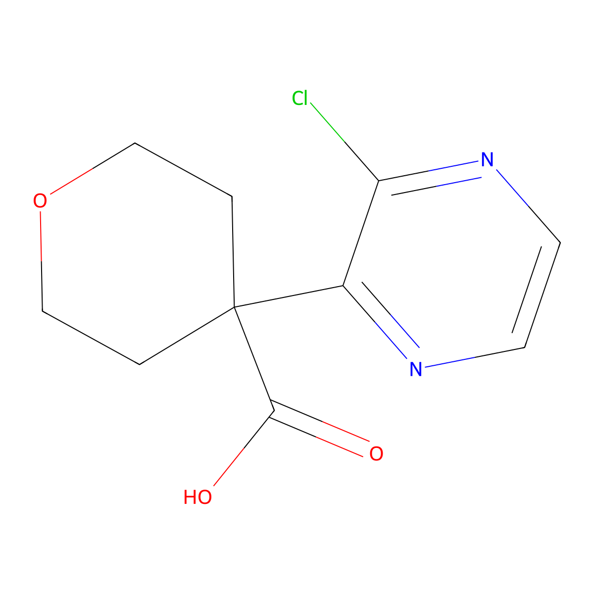 4-(3-Chloropyrazin-2-yl)oxane-4-carboxylic acid molecular structure, CAS 2355711-92-9