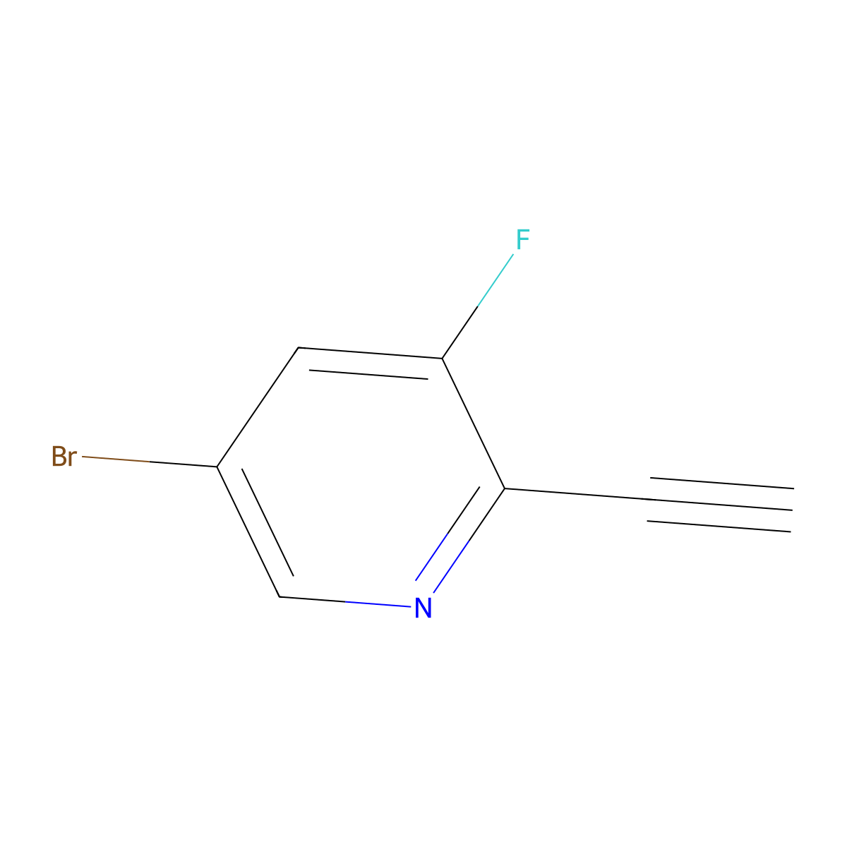 5-Bromo-2-ethynyl-3-fluoropyridine molecular structure, CAS 2355724-10-4