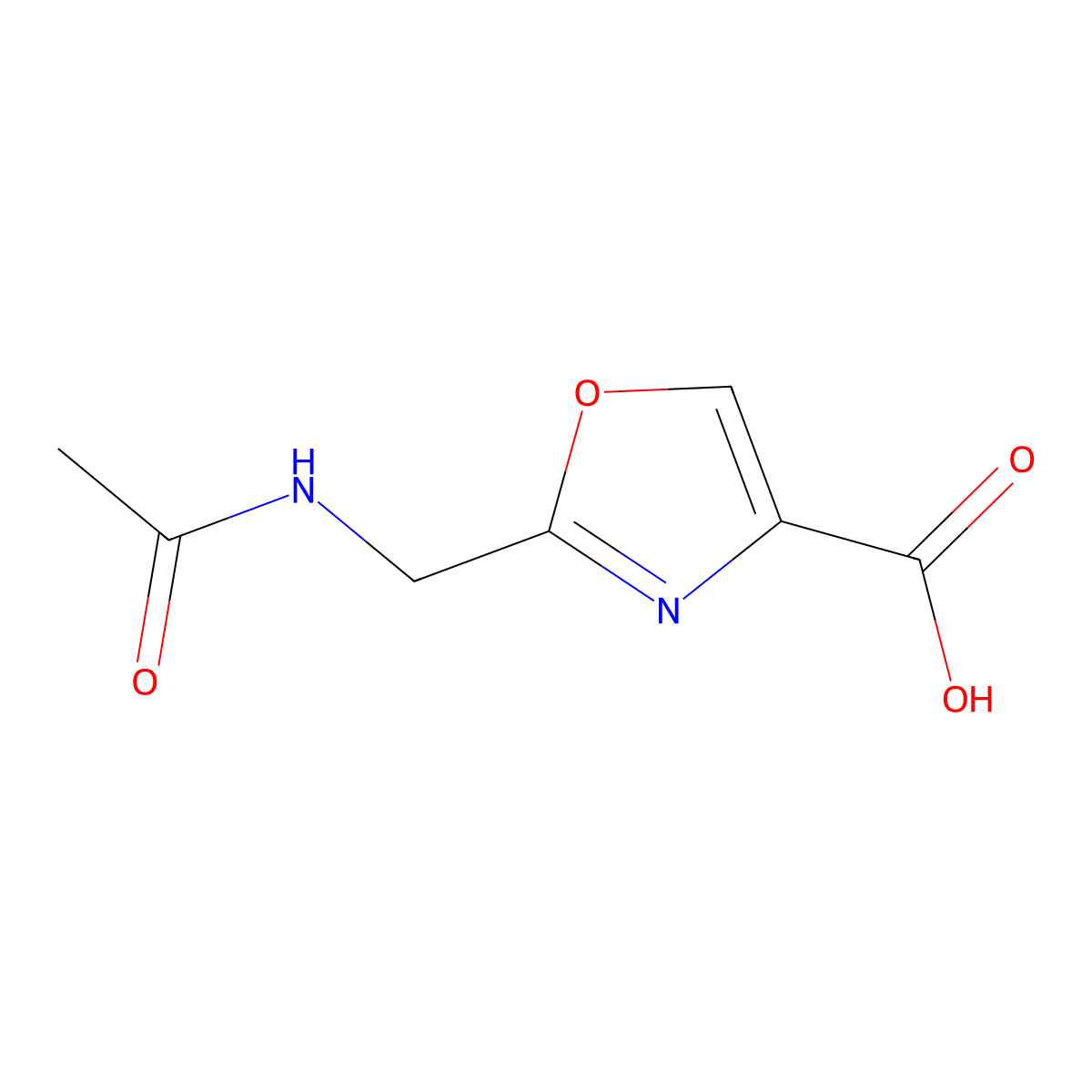 2-(Acetamidomethyl)-1,3-oxazole-4-carboxylic acid molecular structure, CAS 2355804-54-3