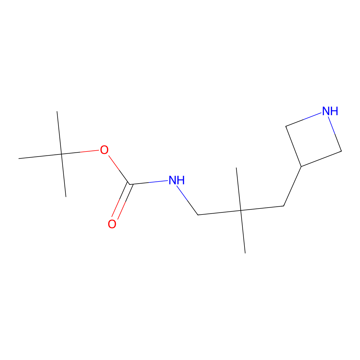 tert-butyl N-[3-(azetidin-3-yl)-2,2-dimethylpropyl]carbamate molecular structure, CAS 2355830-99-6