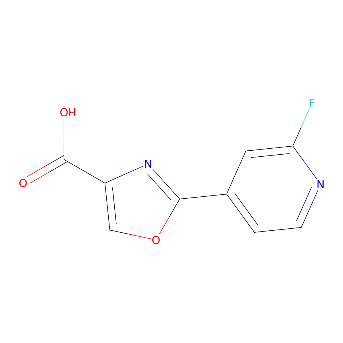 2-(2-Fluoropyridin-4-yl)oxazole-4-carboxylic acid molecular structure, CAS 2355832-74-3