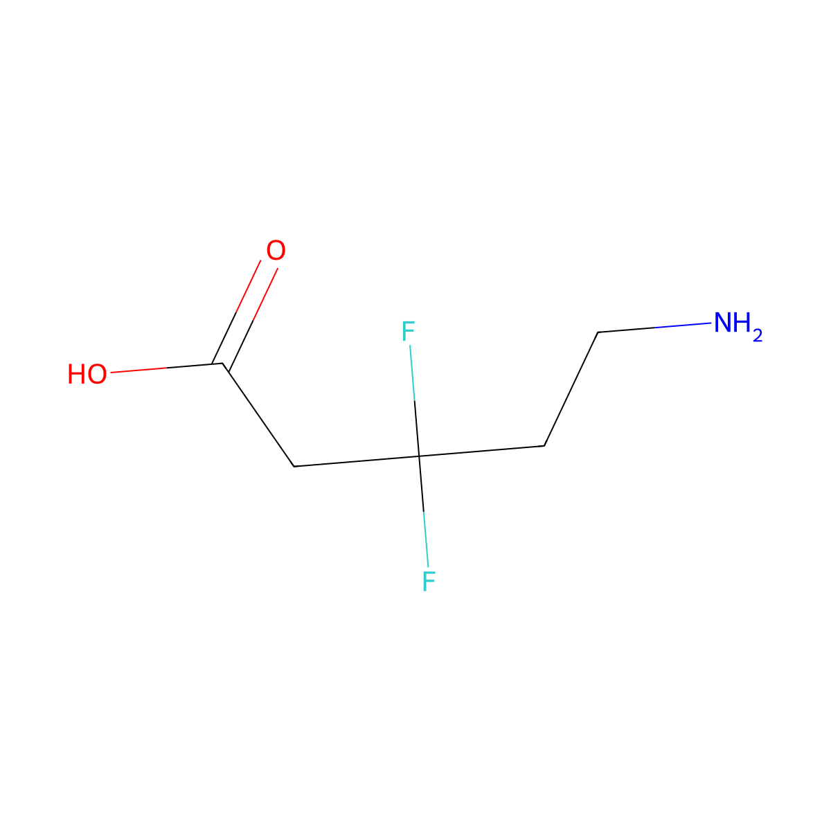 5-Amino-3,3-difluoropentanoic acid molecular structure, CAS 2355842-80-5
