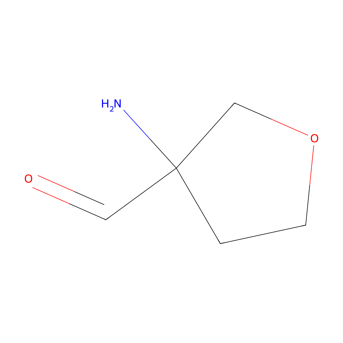3-Aminooxolane-3-carbaldehyde molecular structure, CAS 2355878-05-4