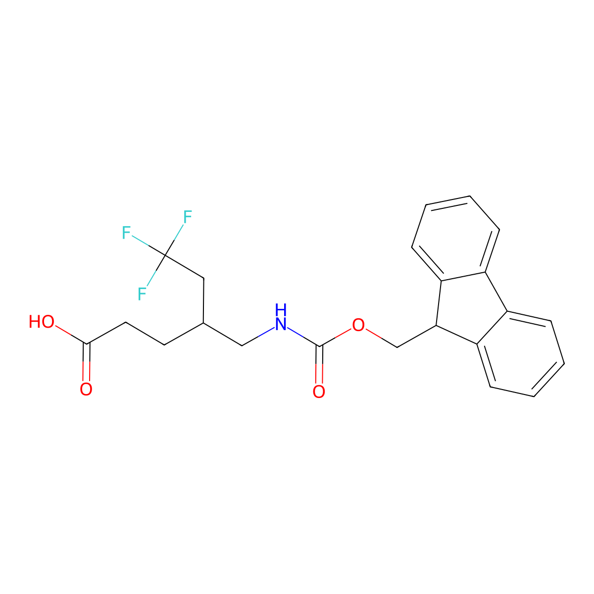 4-[({[(9H-fluoren-9-yl)methoxy]carbonyl}amino)methyl]-6,6,6-trifluorohexanoic acid molecular structure, CAS 2355903-90-9