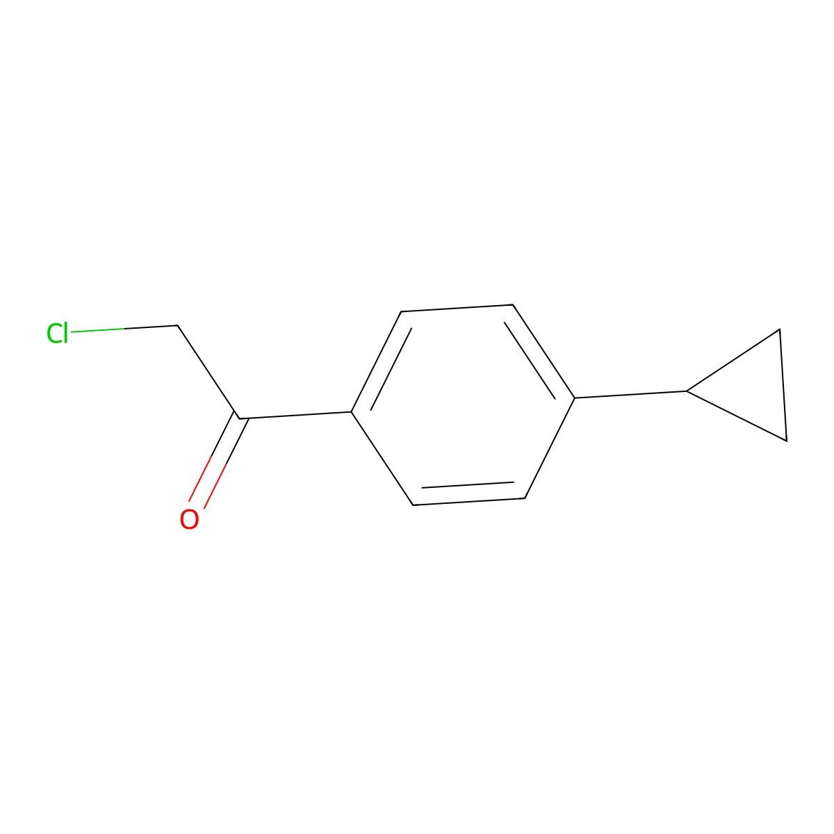 2-Chloro-1-(4-cyclopropylphenyl)ethan-1-one molecular structure, CAS 2355907-38-7