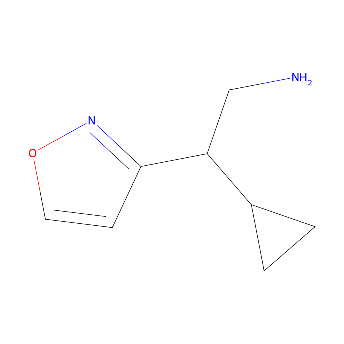 2-Cyclopropyl-2-(1,2-oxazol-3-yl)ethan-1-amine molecular structure, CAS 2355917-42-7