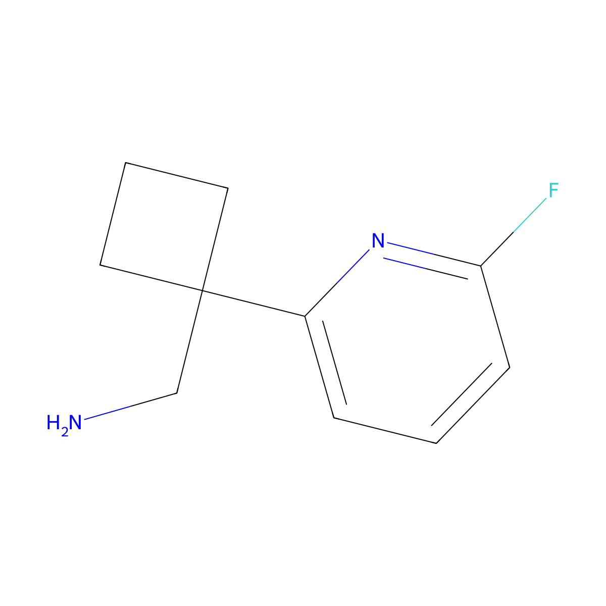 (1-(6-Fluoropyridin-2-yl)cyclobutyl)methanamine molecular structure, CAS 2355919-10-5