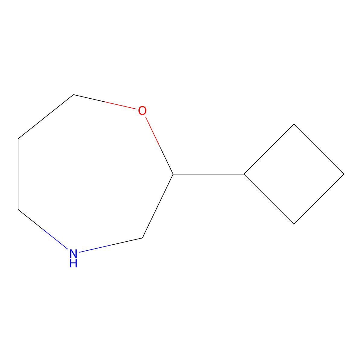 2-Cyclobutyl-1,4-oxazepane molecular structure, CAS 2355955-33-6