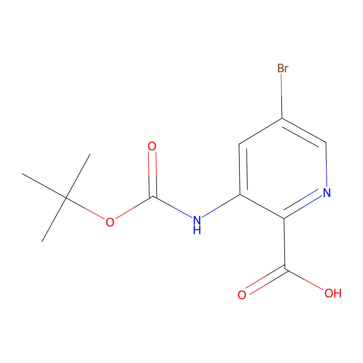 5-Bromo-3-{[(tert-butoxy)carbonyl]amino}pyridine-2-carboxylic acid molecular structure, CAS 2355974-80-8