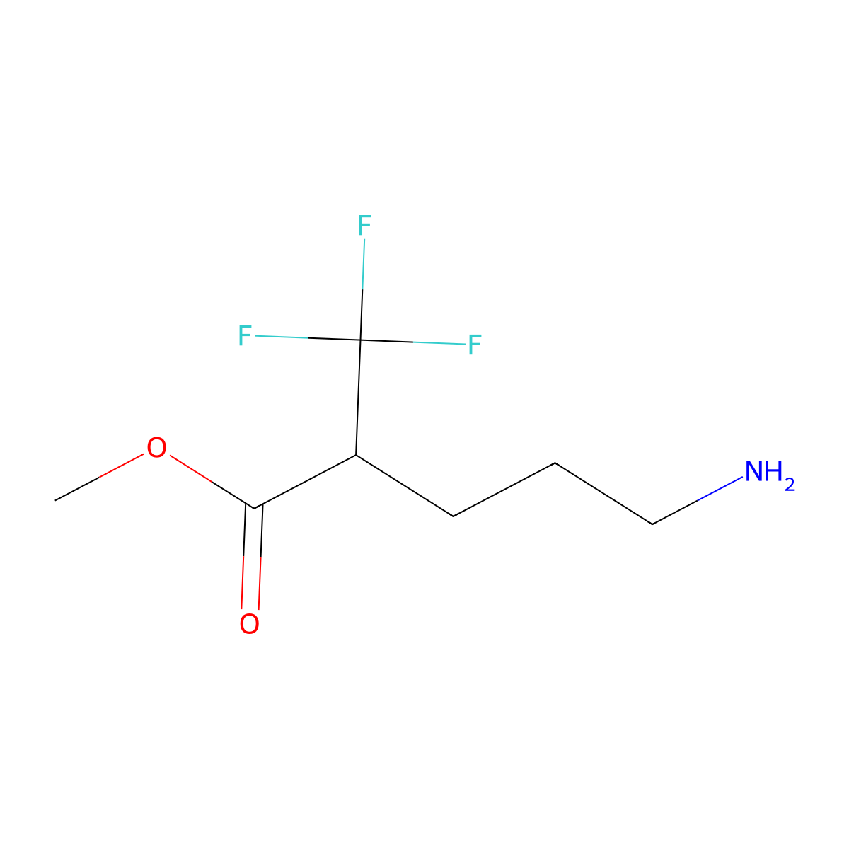 Methyl 5-amino-2-(trifluoromethyl)pentanoate molecular structure, CAS 2355994-31-7
