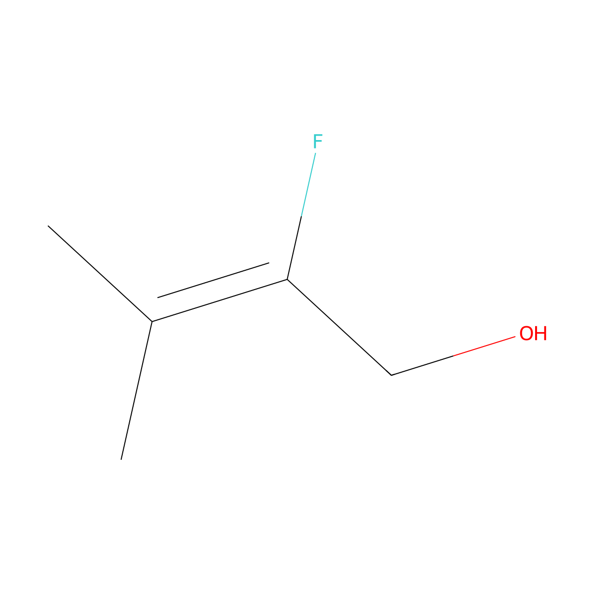 2-Fluoro-3-methylbut-2-en-1-ol molecular structure, CAS 2356-08-3
