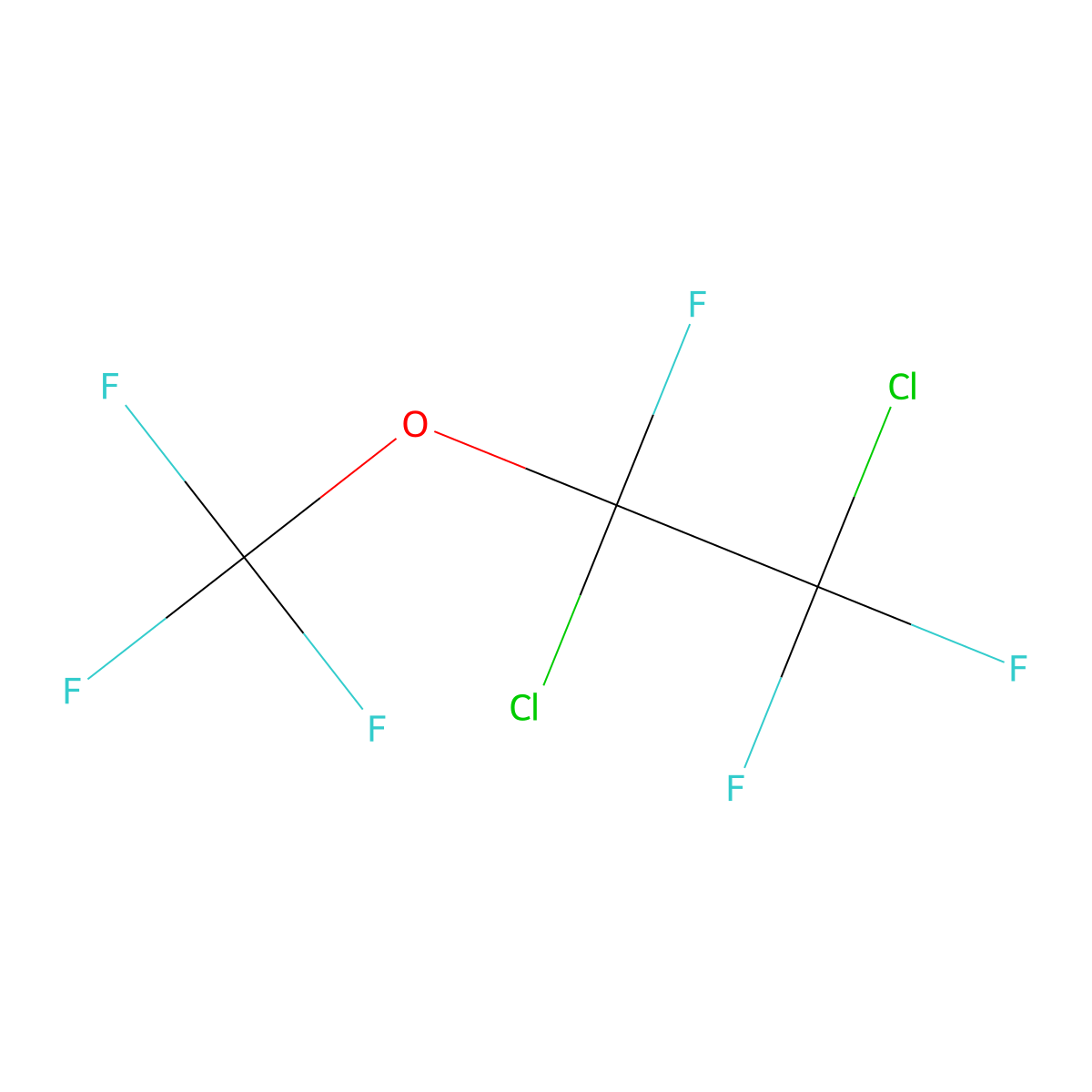 1,2-Dichloro-1,1,2-trifluoro-2-(trifluoromethoxy)ethane molecular structure, CAS 2356-53-8
