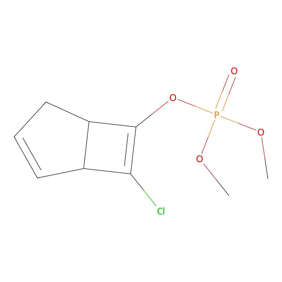 Heptenophos molecular structure, CAS 23560-59-0