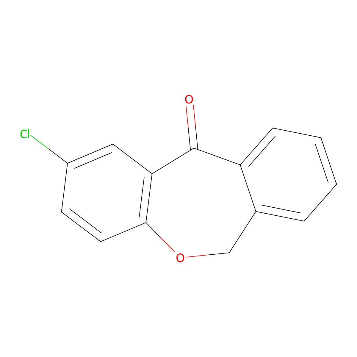 2-chlorodibenz[b,e]oxepin-11(6H)-one molecular structure, CAS 23560-69-2