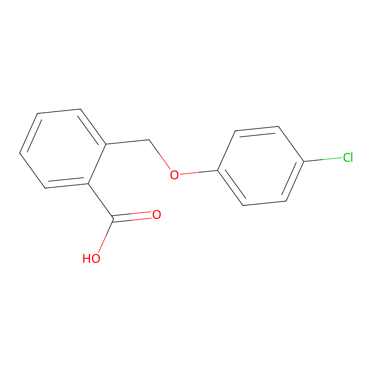 2-[(4-Chlorophenoxy)methyl]benzoic acid molecular structure, CAS 23560-70-5